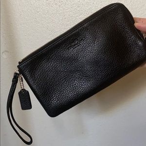 Black Leather Coach Wallet/Wristlet